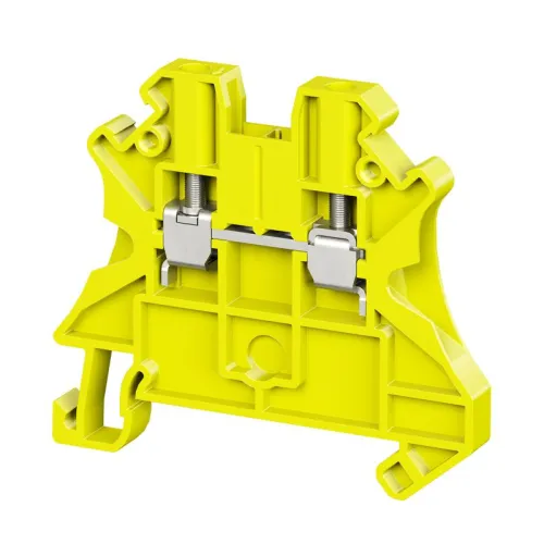 Клемма проходная винтовой зажим 2 точки подключения 4кв.мм желт. DKC TUR-4R-YE
