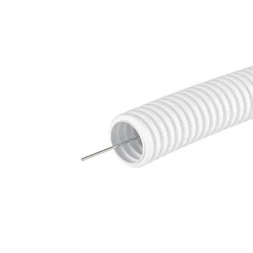 Труба гофрированная ПЛЛ гибкая d50мм с протяжкой безгалоген. (HF) ПВ-0 бел. (уп.15м) DKC 81850 фото 2