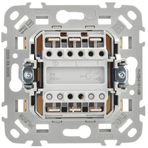 Выключатель 2-кл. СП FLITE ВС12-1-0-ФлСл 10А механизм сливочный IEK FI-V20-0-10-1-K86 фото 4