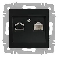 Розетка Accent 6-303-05 информационная RJ45 IP20 СУ антрацит Intro Б0063634