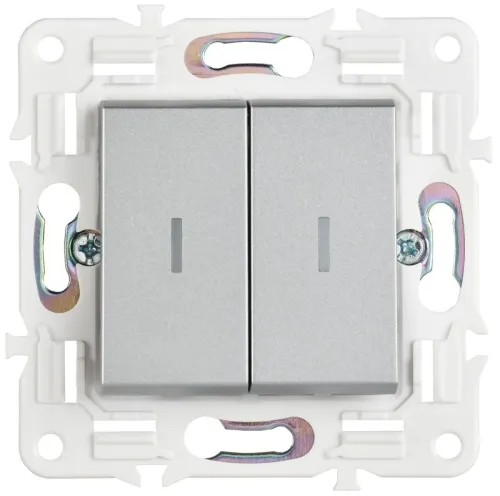 Выключатель проходной 2-кл. SKANDY 10А SK-V10S с индикацией серебр. IEK SK-V22-1-10-K23 фото 2