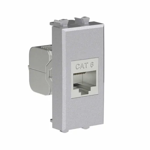 Розетка компьютерная 1мод. Avanti "Закаленная сталь" RJ45 кат.6 без шторок экранир. модульная механизм DKC 4404791 фото 2