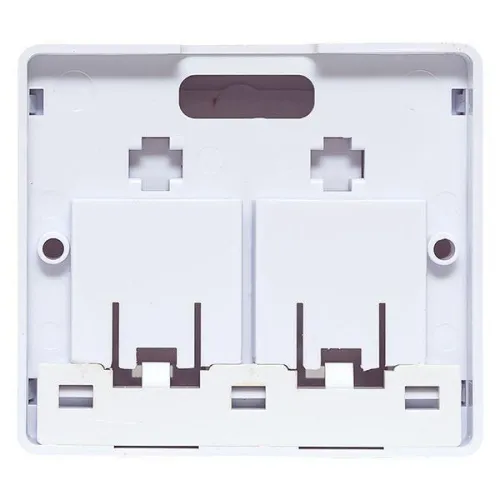 Корпус розетки настенной на 2 модуля Keystone со шторками и маркерами бел. TERACOM PRO EKF TRP-EBOX-2KSTN-WH фото 3