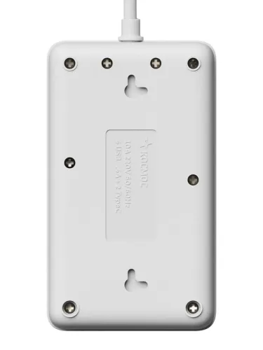 Удлинитель с сетевым фильтром 3х3м 10А 4USB + 2USBC 2500Вт ПВС 3х1 прямоуг. бел. КОСМОС FKsm3m-3gPF(W)USB фото 5