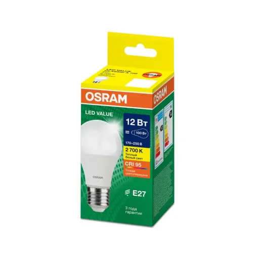 Лампа светодиодная LED G4 Value LVCLA100 12W/927 CRI95 12Вт 2700К 1200лм грушевидная матов. E27 170-250В OSRAM 4058075578975 фото 6