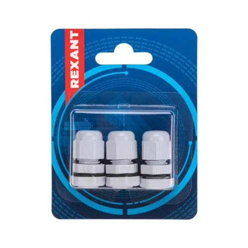 Ввод кабельный PG-7 (3.5-6мм) сер. комплект (уп.3шт) Rexant 07-8007-A3 фото 5