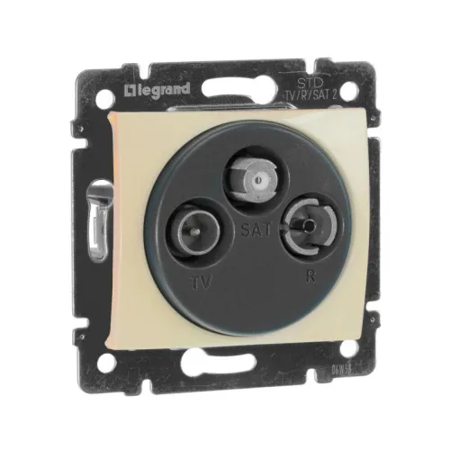 Розетка телевизионная оконечная TV/FM/SAT Valena 10дБ 2400МГц сл. кость Leg 774336 фото 3