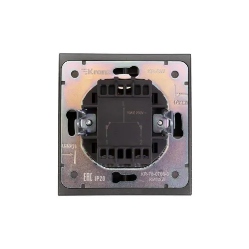 Переключатель проходной 2-кл. СП STRONG 10А графит Kranz KR-78-0709-6 фото 3