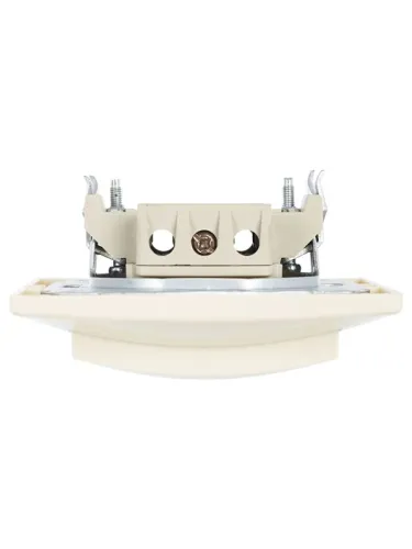 Выключатель кнопочный 1-кл. СП Кварта 10А IP20 ВСк10-1-0-ККм крем. GENERICA EVK13-K33-10-DM фото 2