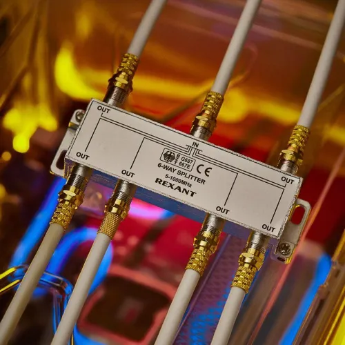 Делитель ТВ "краб" х6 под F разъем 5-1000 МГц Rexant 05-6004 фото 2