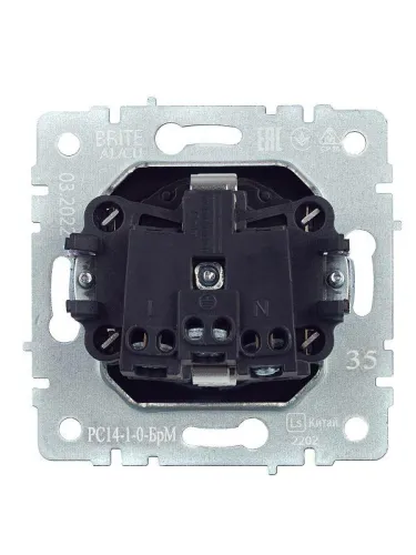 Розетка 1-м СП BRITE РС14-1-0-БрМ 16А с заземл. защ. шторки механизм маренго IEK BR-R14-16-K35 фото 4