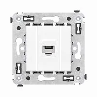 Розетка телефонная 1-м СП Avanti "Белое облако" RJ12 без шторок механизм DKC 4400613