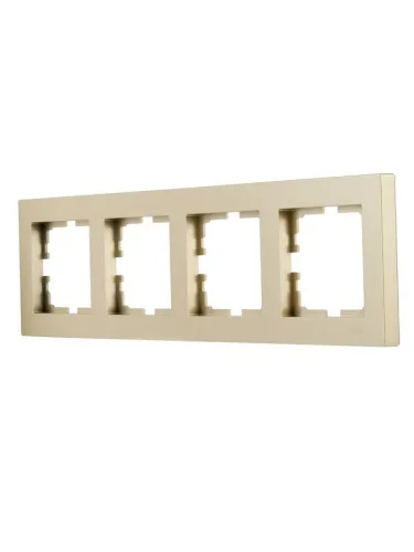 Рамка 4-м VESNA горизонт. без вставки зол. LEZARD 742-3600-149 фото 3
