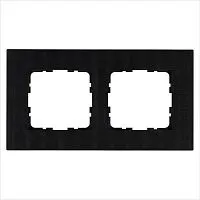 Рамка 2-м G-Metal метал. алюм. черн. Black Jasmart G1002AB