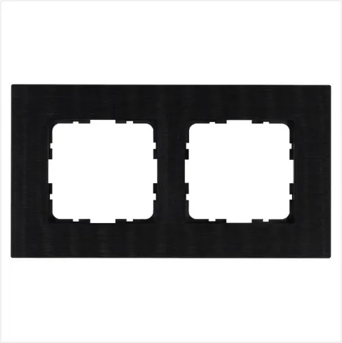 Рамка 2-м G-Metal метал. алюм. черн. Black Jasmart G1002AB