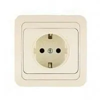 Розетка 1-м СП Mimoza 16А IP20 с заземл. крем./крем. Makel 25028