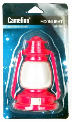 Светильник светодиодный NL-170 "Фонарик" 220В ночник с выкл. розов. Camelion 12526 фото 3