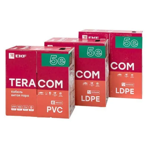 Кабель витая пара F/UTP кат.5E 4 пары solid внешн. LDPE черн. TERACOM EKF TRC-5EFTP-04PE-BK-OUT3 фото 7
