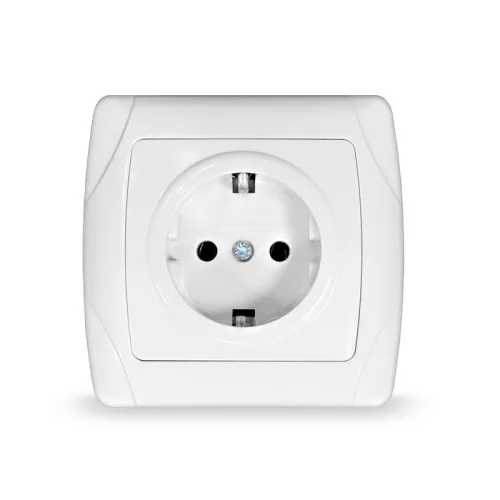 Розетка 1-м СП Маргарита 16А IP20 с заземл. бел. UNIVersal М0028