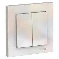 Выключатель 2-кл. СП AtlasDesign 10А IP20 (сх. 5) 10AX в сборе жемчуж. SE ATN000452