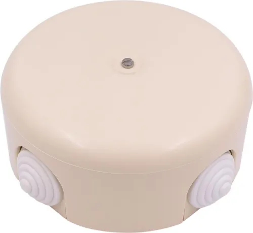 Коробка распределительная 110мм (4 кабельных ввода в комплекте) пластик песочн. зол. Bironi B1-522-24-K