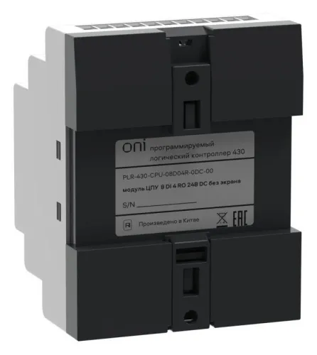 Модуль ЦПУ ПЛК 430 8 DI 4 RO 24В DC без экрана ONI PLR-430-CPU-08D04R-0DC-00 фото 7