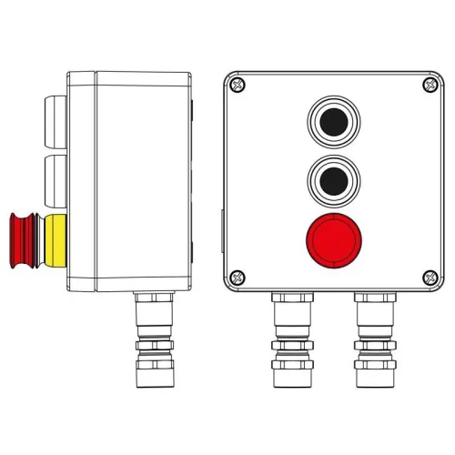 Пост управления взрывозащ. из алюм. CPE-A-17-(2xP1B(11)-1xP3E(11))-2xKA2MHK(C)1Ex d e IIC Т5 Gb / Ex tb IIIC T95град.C Db IP66 DKC 2201.171.22.11F