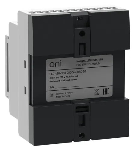 Модуль ЦПУ ПЛК 410 8 DI 4 RO 220В AC с Ethernet портом без экрана ONI PLC-410-CPU-08D04R-0AC-00 фото 8