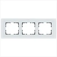 Рамка 3-м G-Glass стекло бел. White Glass Jasmart G1003GW