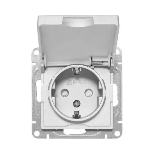 Розетка СП Эпика 16А IP44 с заземл. защ. шторки с крышкой механизм алюм. EKF UP1-SOA-111-44 фото 7