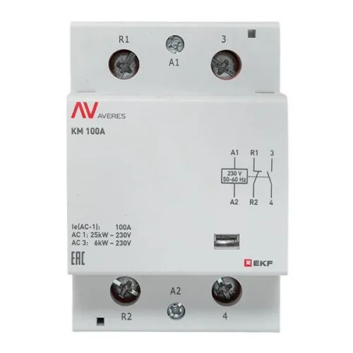 Контактор модульный КМ 100А 1NC+1NO 230В AC (3 мод.) AVERES EKF km-av-3-100-11-230V фото 9
