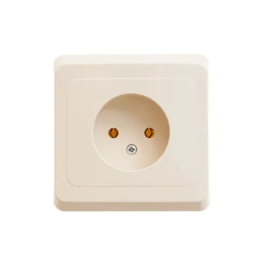 Розетка 1-м СП Этюд 16А IP20 250В без заземл. без защ. шторок крем. SE PC16-001K фото 3