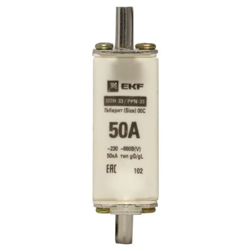 Вставка плавкая ППН-33 100/50А 50кА габарит 00C PROxima EKF fus-33/100/50 фото 3