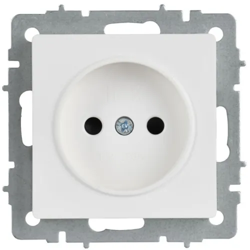 Розетка BRITE РС10-1-0-БрАБ 10А без заземл. без защ. шторок механизм арктич. бел. IEK BR-R10-10-K91 фото 2