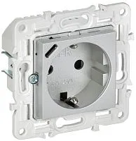 Розетка SKANDY 18Вт 16А с заземл. защ. шторки с USB C SK-R17S серебр. IEK SK-R14-16-U14-018-K23