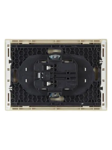 Розетка 2-м СП FORTE&PIANO FP425 10А без заземл. защ. шторки безвинт. крепл. ваниль IEK FP-R23-10-1-K10 фото 5