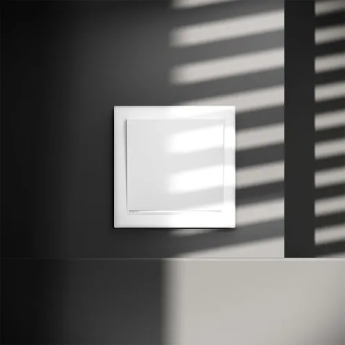 Переключатель проходной 1-кл. СП S70 10А с подсветкой механизм бел. матов. Voltum VLS010402 фото 2