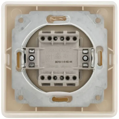 Выключатель 1-кл. СП Кварта ВС10-1-0-ККм-44 10А IP44 крем. GENERICA KV-V10-10-44-K33 фото 3
