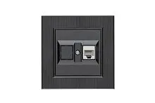 Розетка компьютерная CAT 5+гнездо Karea LINE STAR дым. металлик Makel 86050035