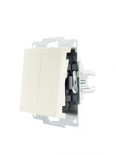Выключатель 2-кл. СП Vesna механизм крем. LEZARD 742-0388-101 фото 3