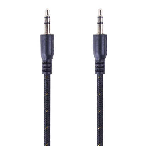 Кабель аудио AUX 3.5мм в тканевой оплетке 1м черн. Rexant 18-4071 фото 2