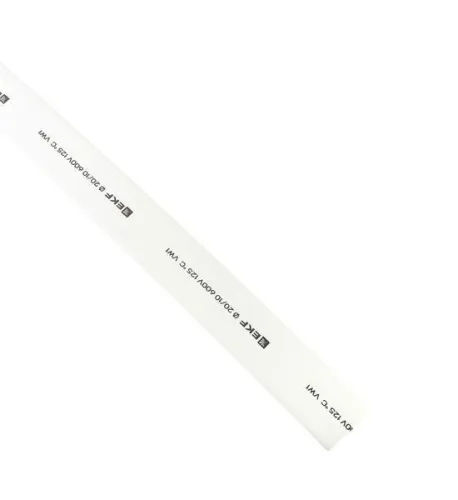 Трубка термоусадочная ТУТ нг 20/10 бел. (уп.100м) EKF tut-20-w фото 2