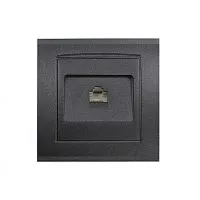 Розетка компьютерная 1-м СП Бриллиант в сборе графит Universal 7947601-Gr