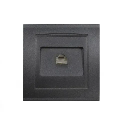 Розетка компьютерная 1-м СП Бриллиант в сборе графит Universal 7947601-Gr