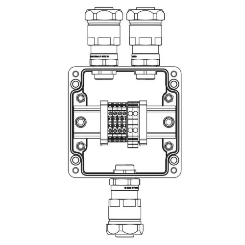 Корпус взрывозащищенный 120х120х90мм 1Ex e IIC T5 Gb IP66Ex tb IIIB T95град.C Db GRP DKC 1231.031.19.02Y