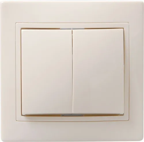 Выключатель 2-кл. 1п СП Кварта 10А IP20 ВС10-2-0-Км керамич. осн. крем. GENERICA EVK20-K33-10-K