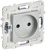 Розетка SKANDY 10А без заземл. защ. шторки SK-R01S серебр. IEK SK-R13-10-K23