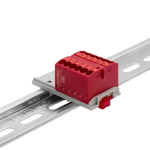 Блок распределительный зажим push-in 12 точек подключения 25кв.мм красн. DKC DTP1-012-04SPUR фото 2