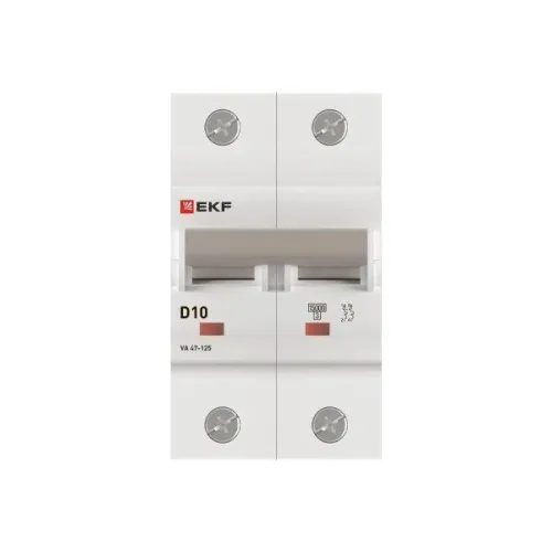 Выключатель автоматический 2п D 10А 15кА ВА 47-125 PROxima EKF mcb47125-2-10D фото 4