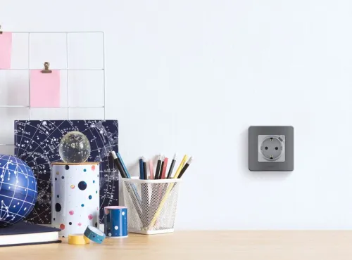 Розетка 1-м СП Inspiria 16А IP20 250В 2P+E немецк. стандарт с заряд. устр. USB тип C 1.5А 5В механизм алюм. IEK 673772 фото 3